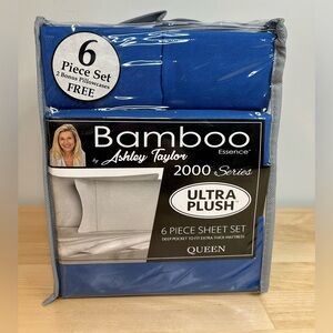 Ashley Taylor Queen 6pc Bamboo Cooling Sheets Royal Blue Ultra Plush